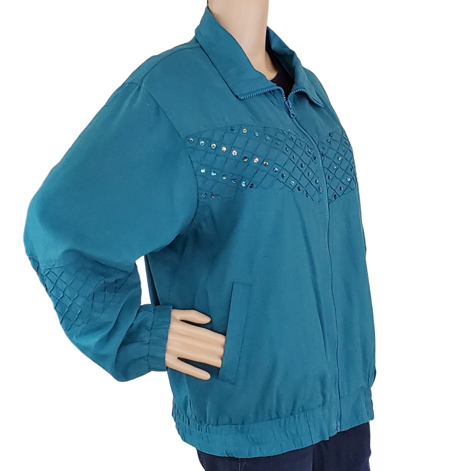 Patchington Sequin Silk Jacket Women's M Petite L… - image 2