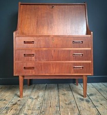 Secrétaire danois Gunnar Nielsen, enfilade scandinave, bureau vintage