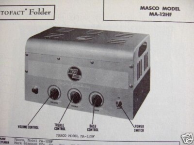 MASCO MA-12HF AMPLIFIER PHOTOFACT