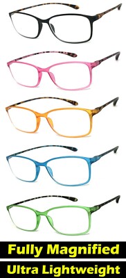 Women Square Colorful Thin Frame Full Lens Reading Glasses Readers +1.00~ +4.00