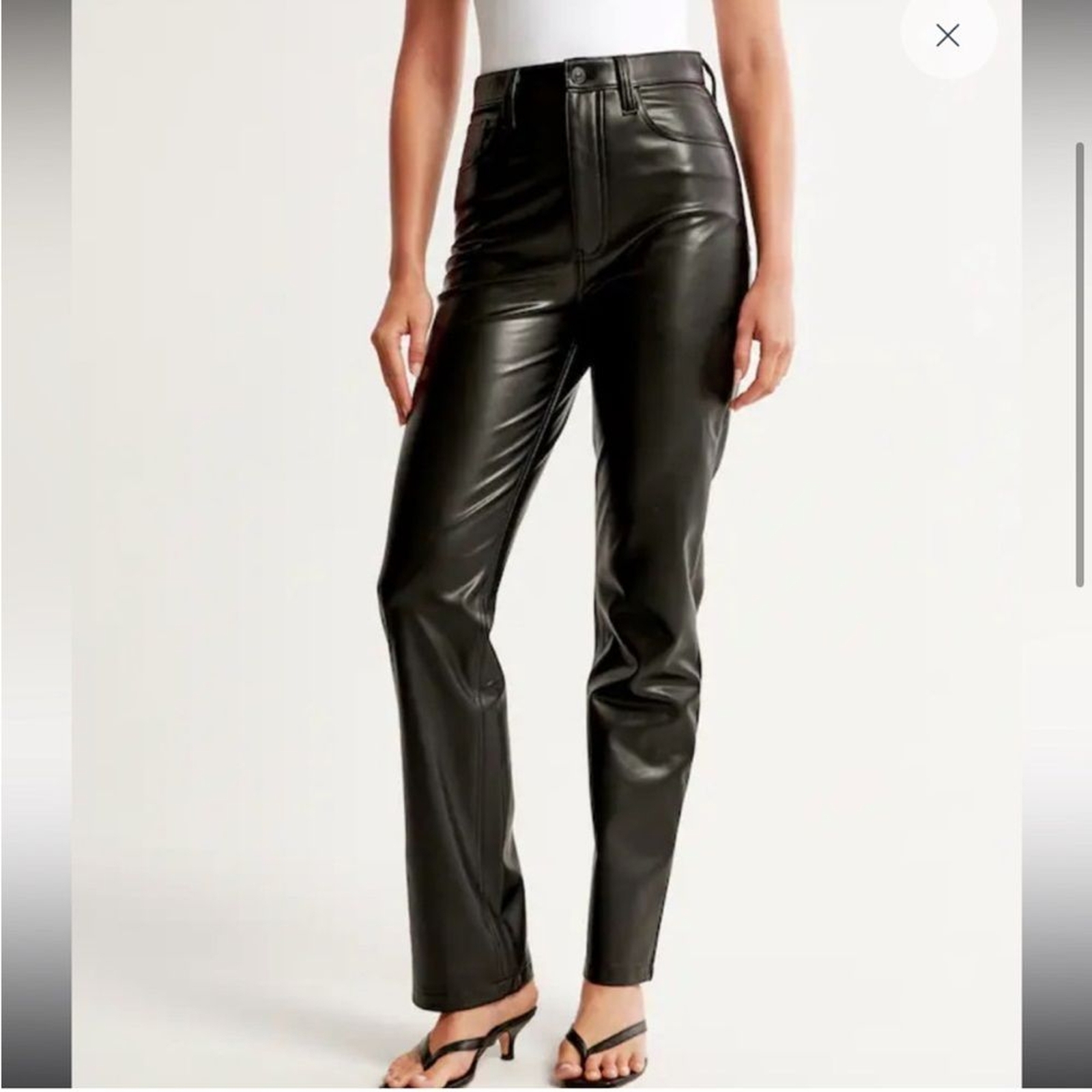 Abercrombie & Fitch 90s Straight Ultra High Rise Faux Leather Jeans Size 29 8s