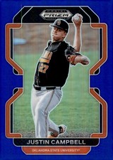 2022 Panini Prizm Draft Picks - Blue Prizm #PDP37 Justin Campbell (RC)