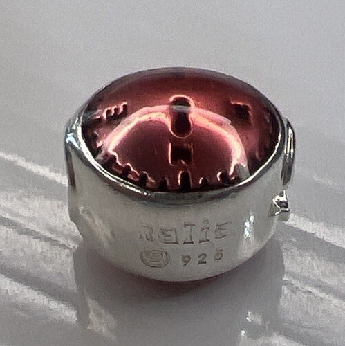 NEW HALIA 925 Sterling Silver Bead Charm Red Enamel Compass Hiking Travel NSEW