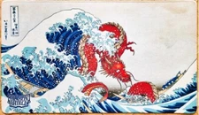 Dragon Riding The Great Wave off Kanagawa - Sabine van Apeldoorn - Embroidered -