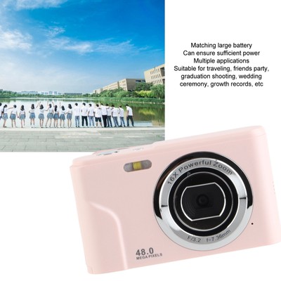 New Digital Camera 48MP 16X Zoom 1080P HD 2.4in IPS Display Mini Compact Pocket