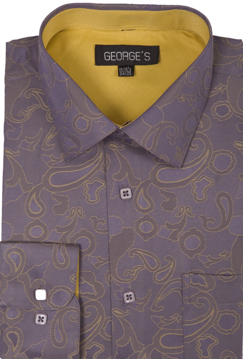 60 cotton 40 polyester dress shirts Men's Dress Shirt 60% Cotton 40% Polyester Fashion Design by George AH625