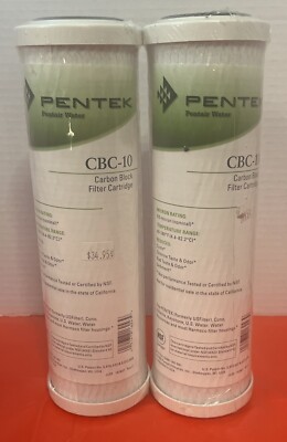 Pentair CBC-10 Carbon Water Filter, 10-Inch, Under Sink Carbon Block 2 Pack
