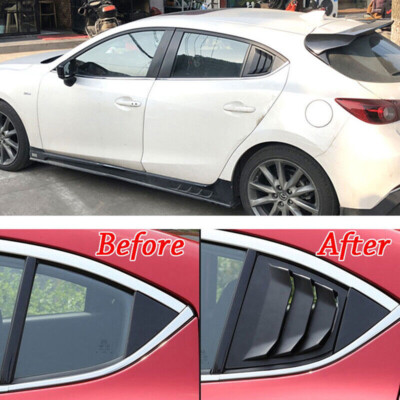 For 2014-2018 Mazda 3 Axela 2X Matte Black Rear Window Quarter