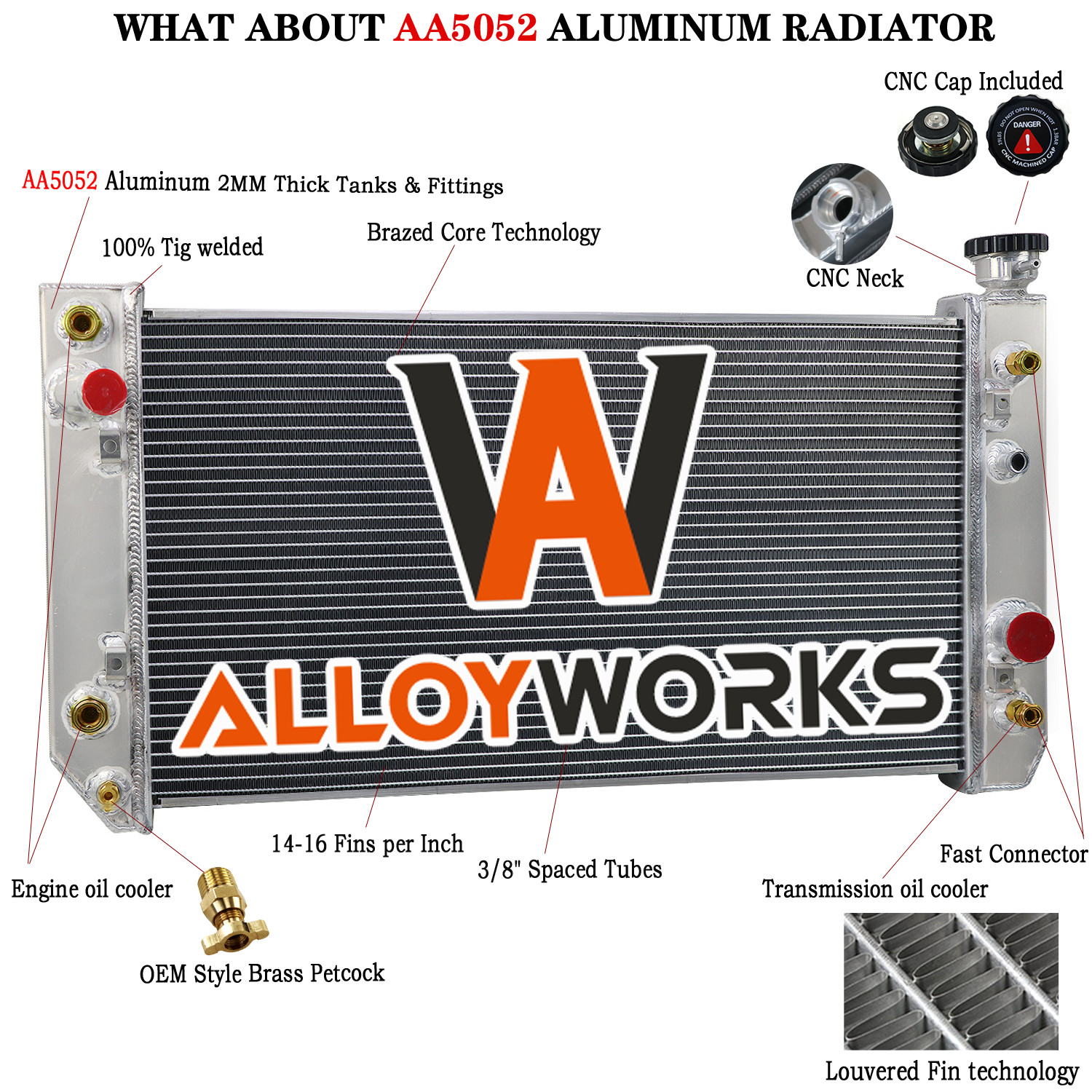 3 Row Radiator for 1988-94 Chevy S10 1988-90 GMC S15 1992-94 Jimmy 4.3L V6 AT