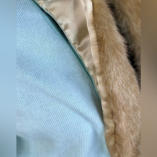 Vintage Spiegel faux fur trim pinup long sleeve cardigan rhinestone detail small - Picture 4 of 11