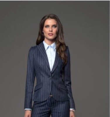 Club monaco Pinstripe Blazer Wool Blend Size 2 Old Money Ivy League Preppy Blue
