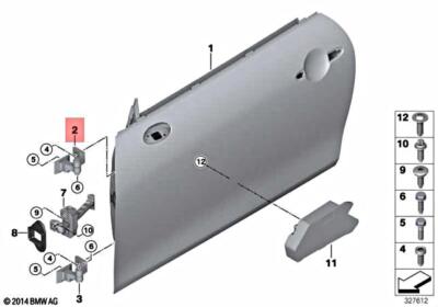 Genuine BMW MINI ZINORO Hybrid M3 X1 Right Upper Front Door Hinge 