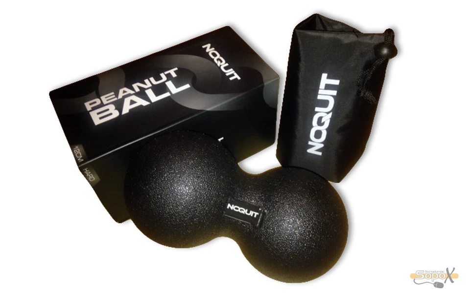 Massageball Faszien Duoball mit Transportbeutel von NOQUIT® Physio 24cm x 12cm