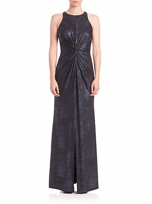 ABS by Allen Schwartz Sleeveless Foil Gown (Size M)