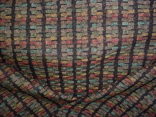 13Y LEE JOFA MODERN 806-GWF STEPPING STONES ONYX GEOMETRIC UPHOLSTERY FABRIC