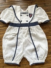 Vintage Good Lad Sailor Overall Toddler 3T White Navy Picture Perfect
