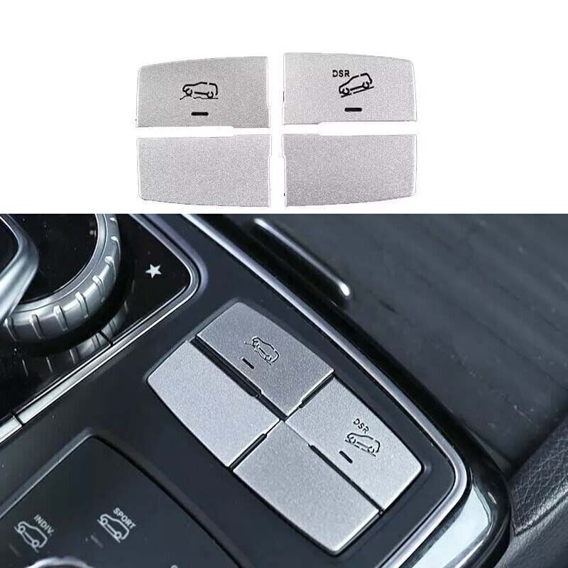 Adjustment Button Sticker Silver Aluminum For Benz GL ML Inner Suspension 12-16