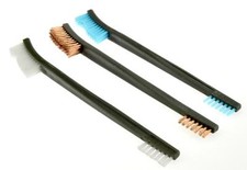 3pc , 7" Double Ended Cleaning Brush Set, Contains 1 Each Plastic, Nylon  Coppe