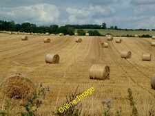 Photo 6x4 Strawbales, Lewstone Crocker's Ash It's a fine August morn c2013