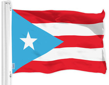 G128 Puerto Rico Light Blue Puerto Rican PR Flag 3x5 Ft Printed 150D Polyester