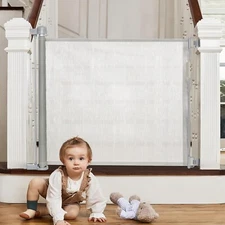 Retractable Baby/Dog Gate, 33" Tall, Extends up to 55" Wide Safety Gate