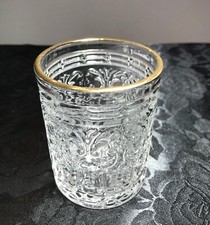 6 Bicchieri in vetro con bordo dorato