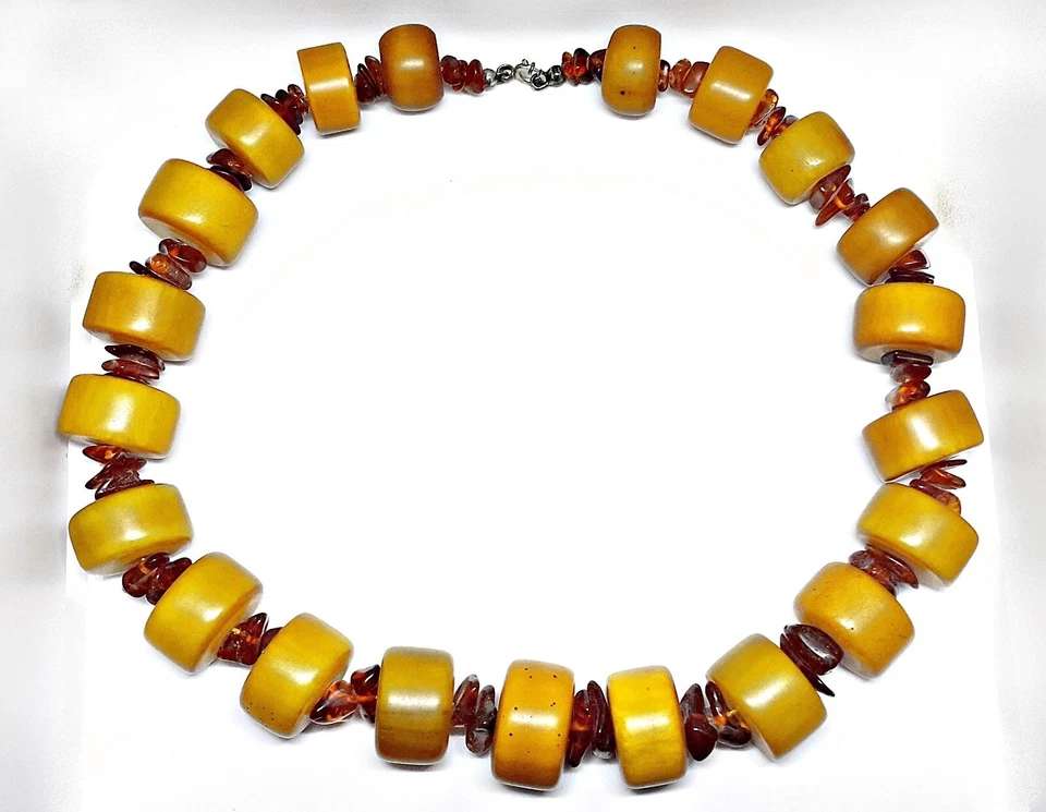 Collar Vintage Auténtico Muy Grande Ámbar Báltico Cuentas 225 Gr Foto 2 de 4