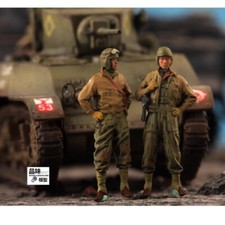 Homemade 1/72 U.S. Army Tanker Captain 2-person Finished Model Ornament Toys