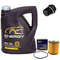 MotoröL Set 5W-30 5 Liter + ÖLfilter Sh 443 P + Schraube FüR Volvo S70 V70 S80