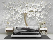 3D Tree Blossom Wallpaper Wall Mural Removable Self-adhesive Sticker 333--JN