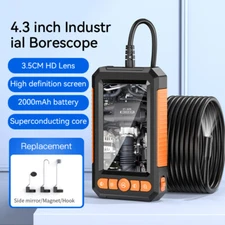 1080P HD Industrial Endoscope Borescope LCD 4.3inch 8mm Inspection Snake Camera