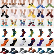 5/6 Pairs Men Cotton Low Cut Socks Five Finger Toe No Show Mesh Wicking Casual