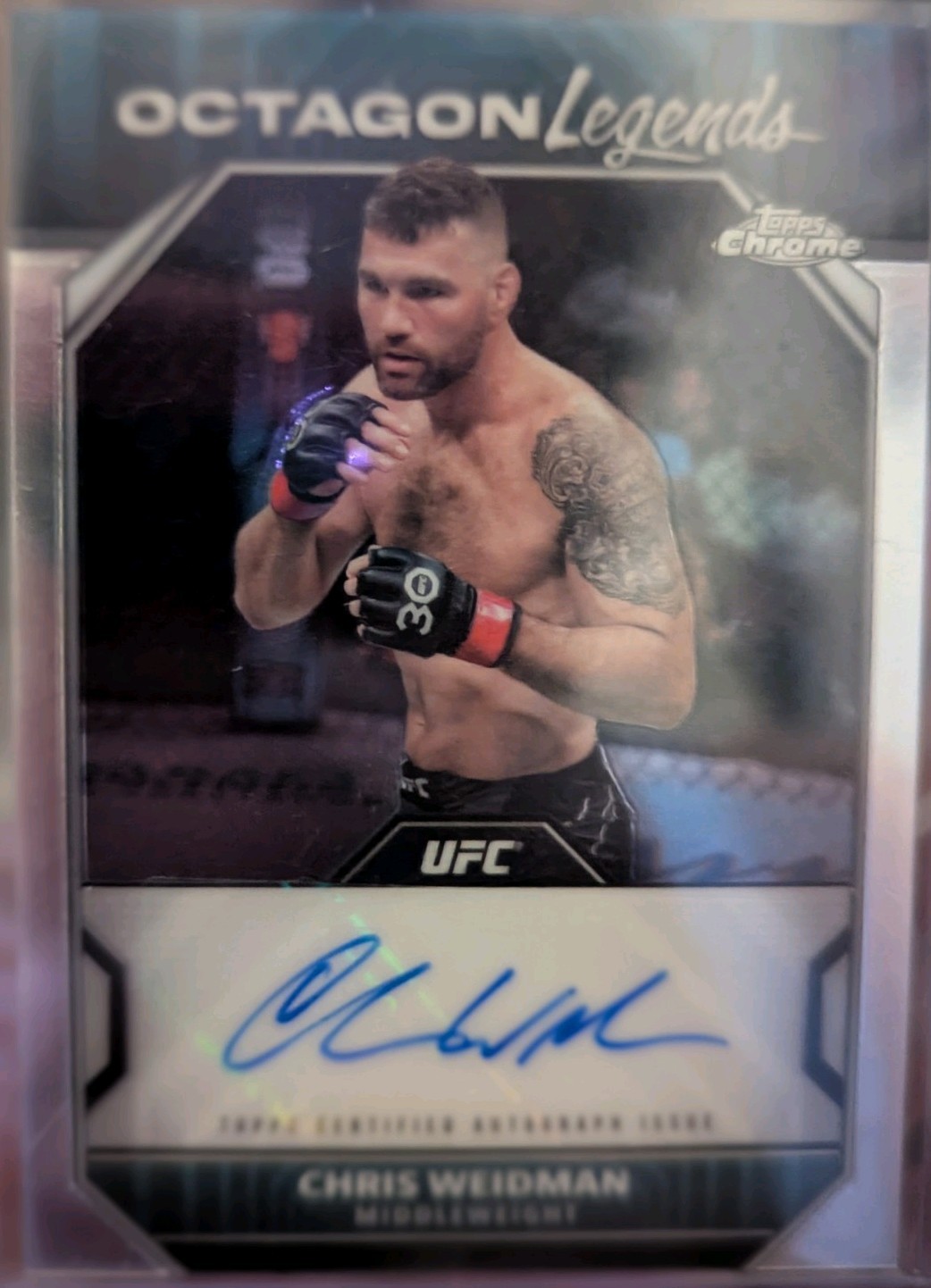2024 Topps Chrome UFC - Octagon Legends Autographs Chris Weidman #OLA-CWE (AU)