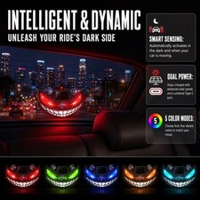 Wireless Devil Eyes Light for Car Windshield Solar USB Powerd Dynamic LED Light