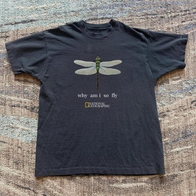 Dragonfly Graphic Tee Mens Vintage National Geographic T-Shirt Cool
