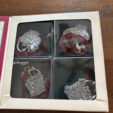 Longaberger Pewter Christmas Ornaments Vintage 1995
