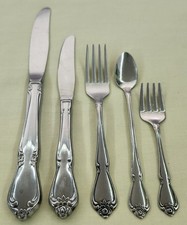 1881 Rogers ONEIDA TRUE ROSE Arbor Rose Child Toddler Flatware Fork Knife Spoon