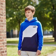 PUMA Youth Hoodie XS 5-6 Blue  White New With Tags Pullover Athleisure