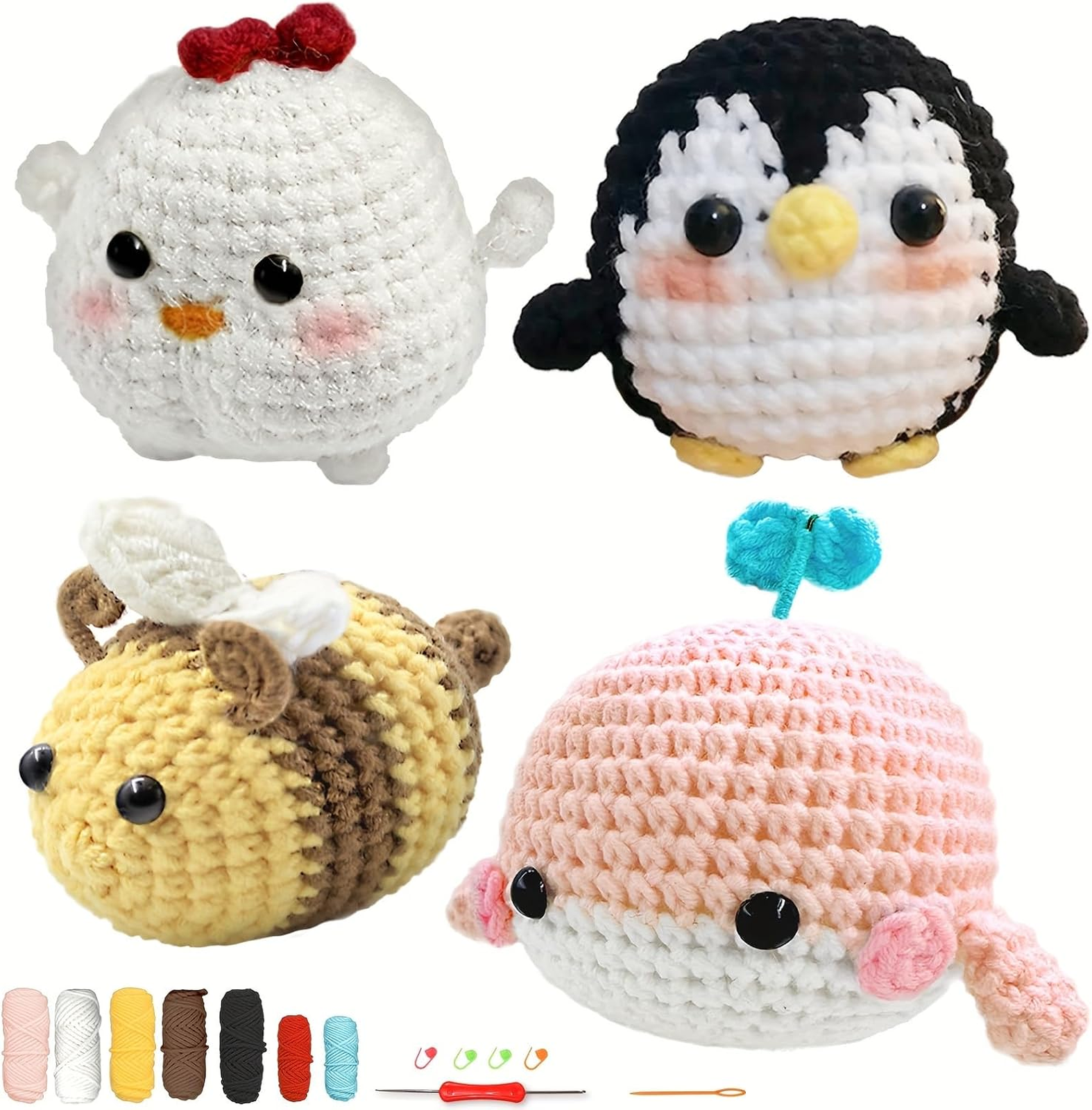 Crochet Kit for Beginners Adults with Yarn, Hooks, Tools, and Video ...
