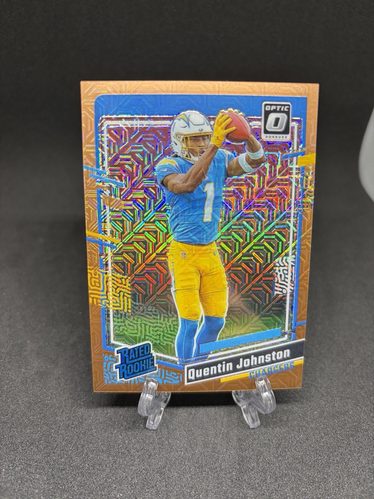 Quentin Johnston 2023 Optic Rated Rookie Bronze Mojo /35 Prizm RC #265 CHARGERS