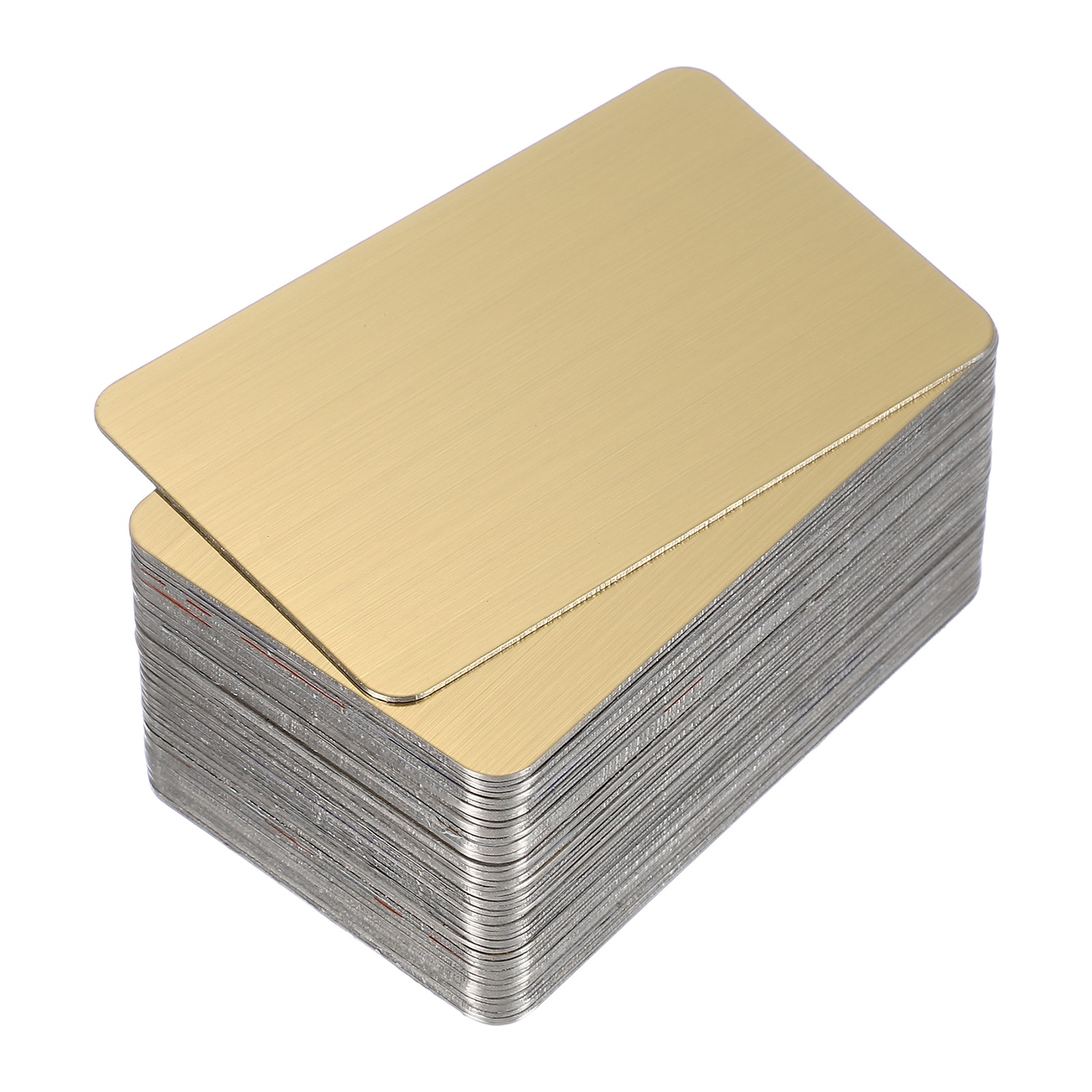 0.8mm Stainless Steel Metal Business Cards 50 Pack Brushed Name Card Gold
