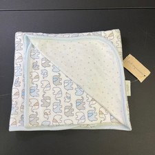 NEW First Impressions Elephant Star Baby Blanket Blue White Gray Security Lovey