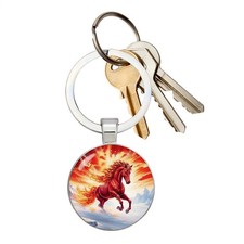 Horse Purse Charm 2D Flame Design Purse Clip Horse Key Ring