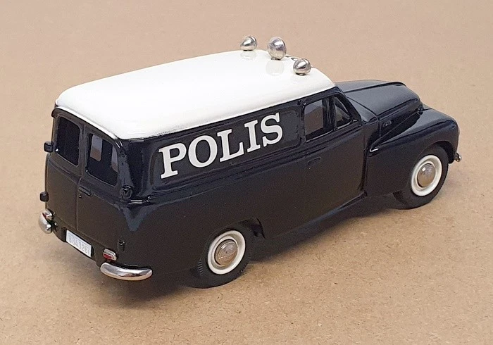 Rob Eddie escala 1/43 RE8 - 1953 Volvo PV445 Polis Police Van - Preto/branco - Imagem 2 de 4