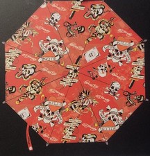 Ed Hardy Skull Tattoo Love Kills Slowly Auto Open Close Compact Umbrella NWT