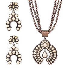 Western Jewelry Sets for Women Turquoise Necklace white turquoise jewelry-B