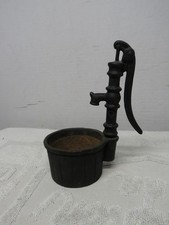 Vintage Cast Iron Miniature Cistern Basin/Pail And Water Hand Pump