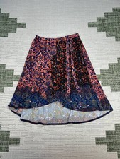 Anthropologie Maeve Knit Wrap Skirt Womens Medium Multicolor Floral Stretch New