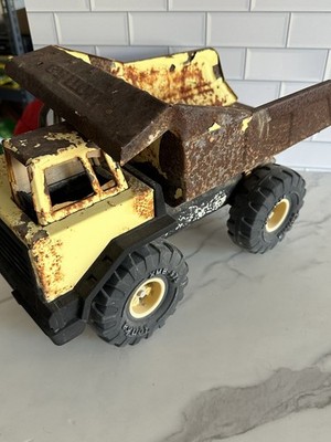 Vintage 1980s 16” Mighty Tonka XMB-975 Metal Dump Truck Yellow