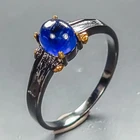 Vintage ring Blue Sapphire Ring 925 Sterling Silver Size 8 /R466950